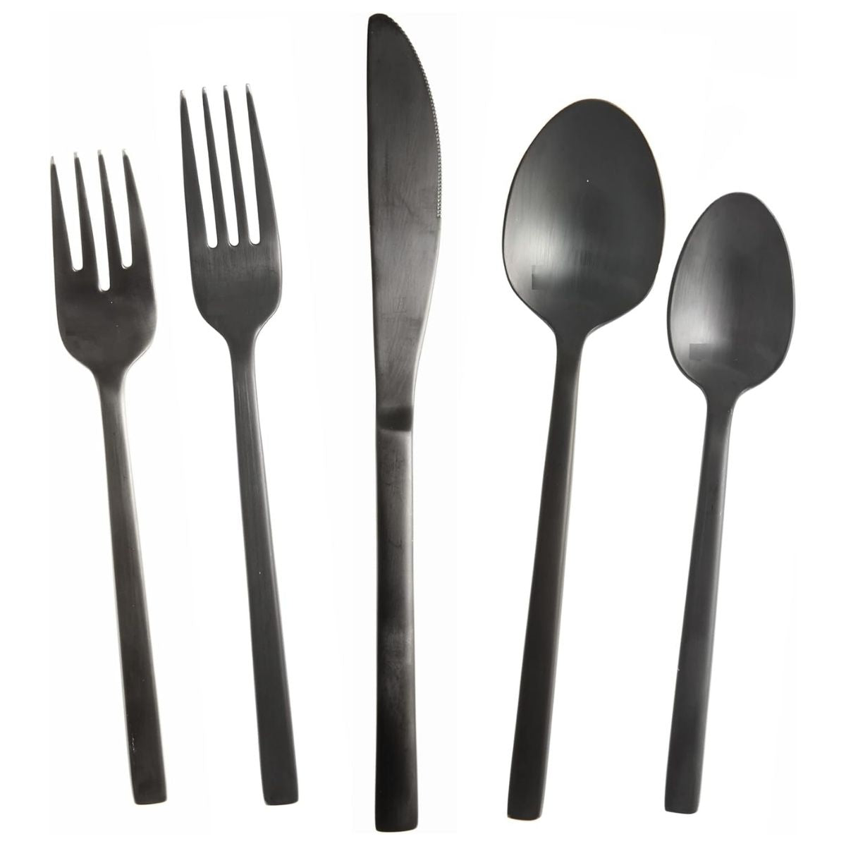 AREZZO BRUSHED BLACK 20PC FLATWARE SET, BOXED - FORTESSA - Compralo en CorinneRegalos.com