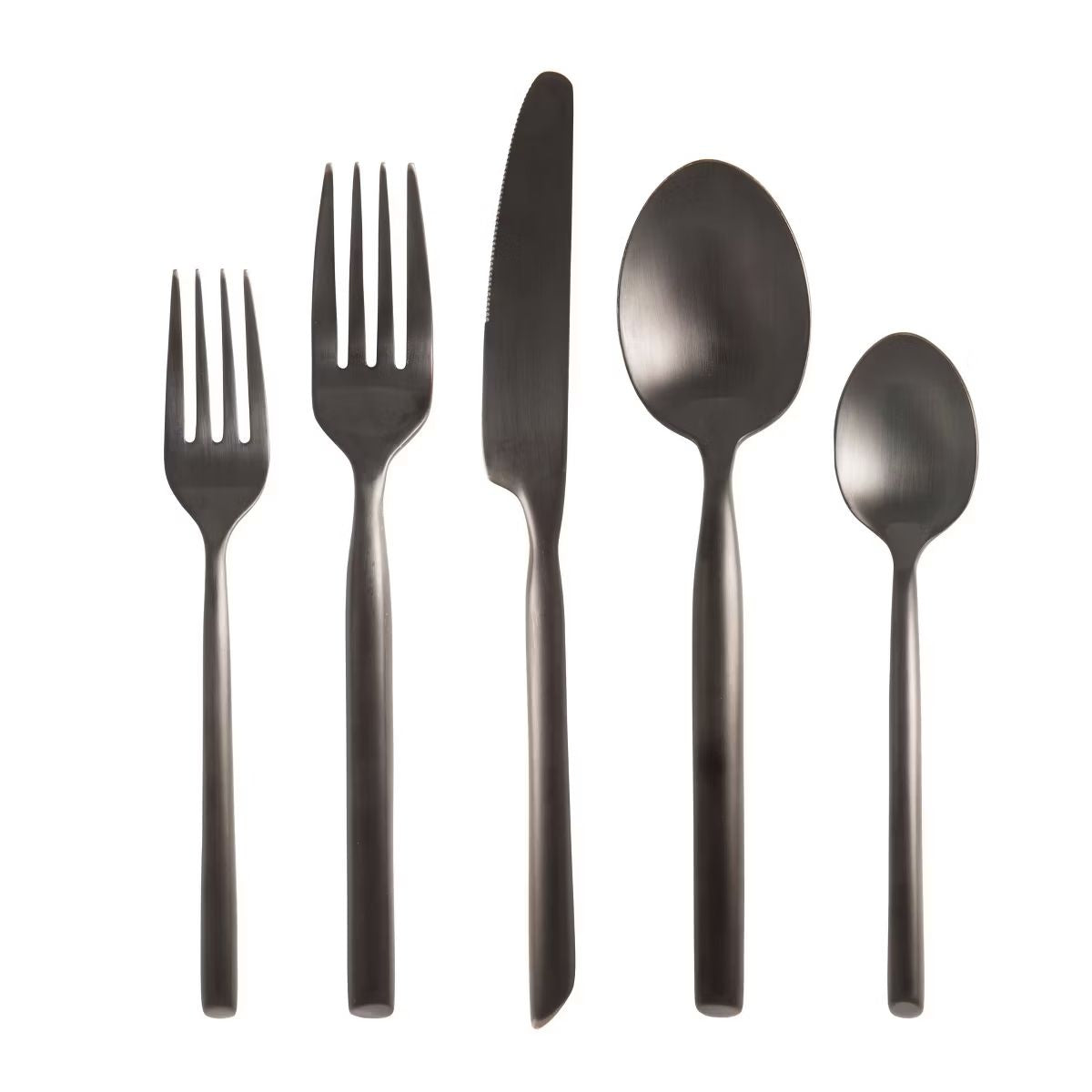 CAPRI BRUSHED BLACK 5PC PLACE SETTING, BOXED - FORTESSA - Compralo en CorinneRegalos.com