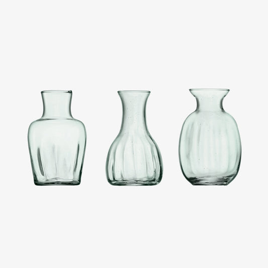 MIA MINI VASE TRIO H11CM RECYCLED/PART OPTIC X 3 - LSA INTERNATIONAL - Compralo en CorinneRegalos.com