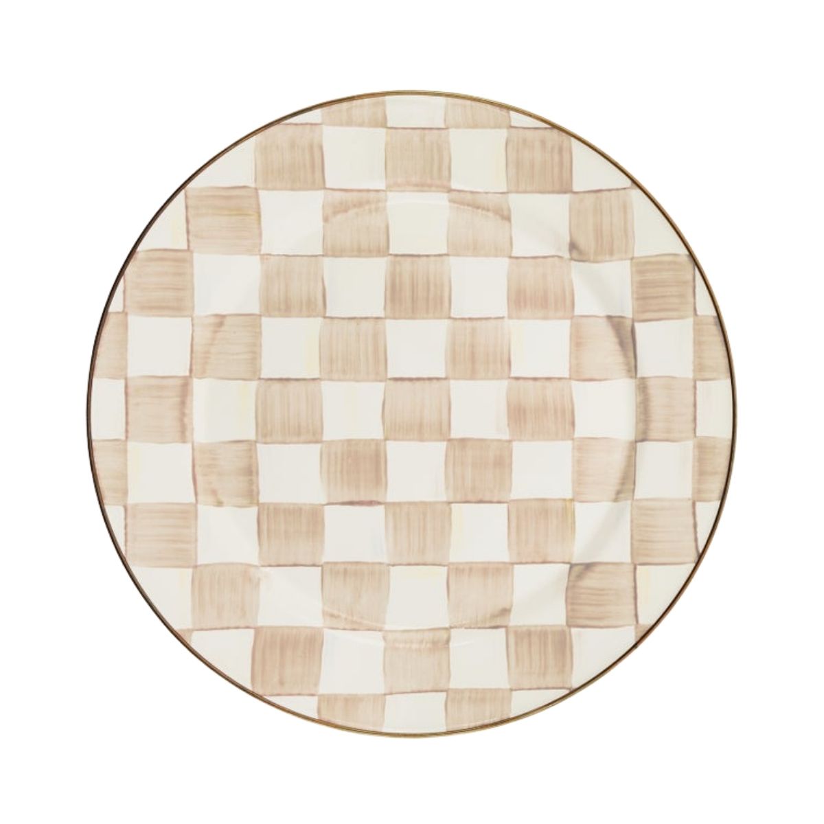 MOCHA CHECK CHARGER/PLATE - MACKENZIE-CHILDS - Compralo en CorinneRegalos.com