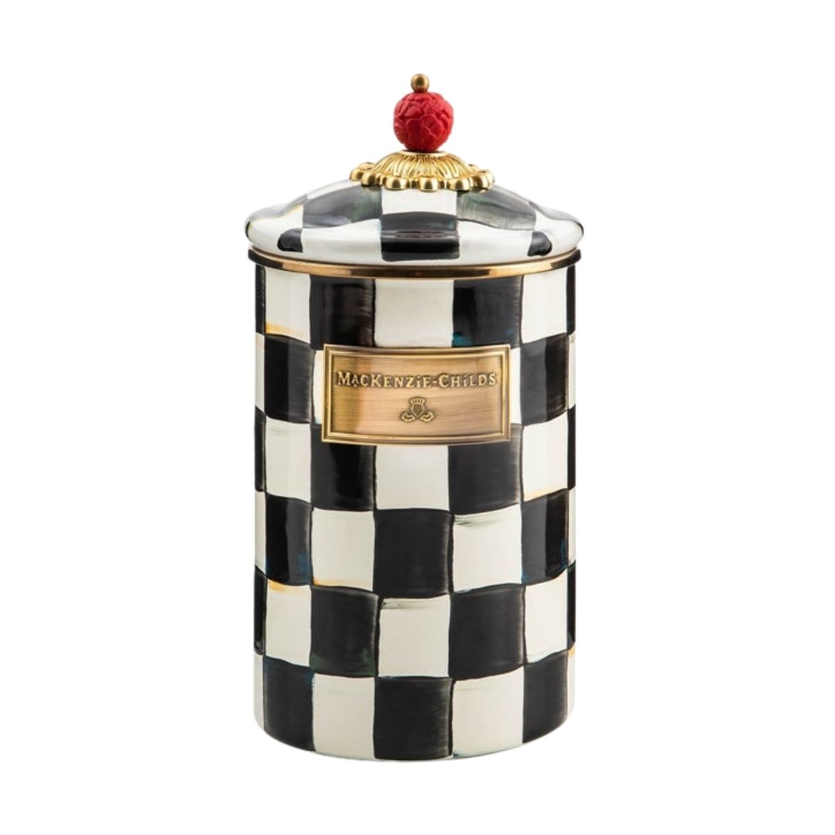 COURTLY CHECK LARGE CANISTER - MACKENZIE-CHILDS - Compralo en CorinneRegalos.com