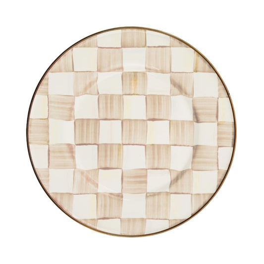 MOCHA CHECK DINNER PLATE - MACKENZIE-CHILDS - Compralo en CorinneRegalos.com