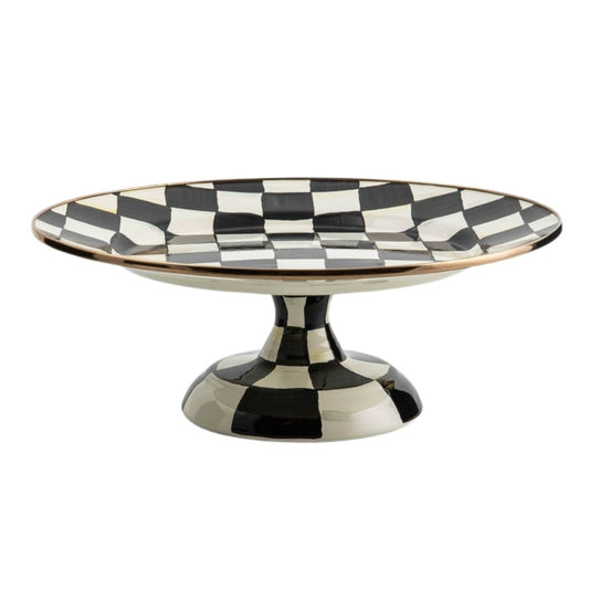 COURTLY CHECK SMALL PEDESTAL PLATTER - MACKENZIE-CHILDS - Compralo en CorinneRegalos.com