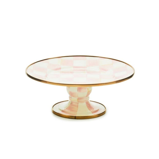 ROSY CHECK MINI PEDESTAL PLATTER - MACKENZIE-CHILDS - Compralo en CorinneRegalos.com