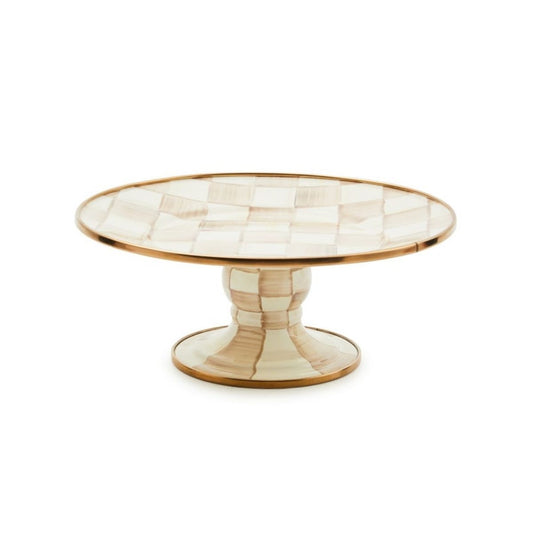 MOCHA CHECK MINI PEDESTAL PLATTER - MACKENZIE-CHILDS - Compralo en CorinneRegalos.com