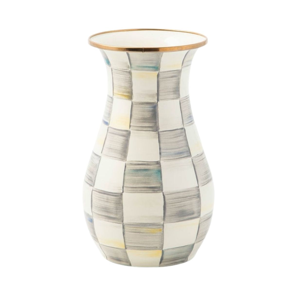 STERLING CHECK TALL VASE - MACKENZIE-CHILDS - Compralo en CorinneRegalos.com
