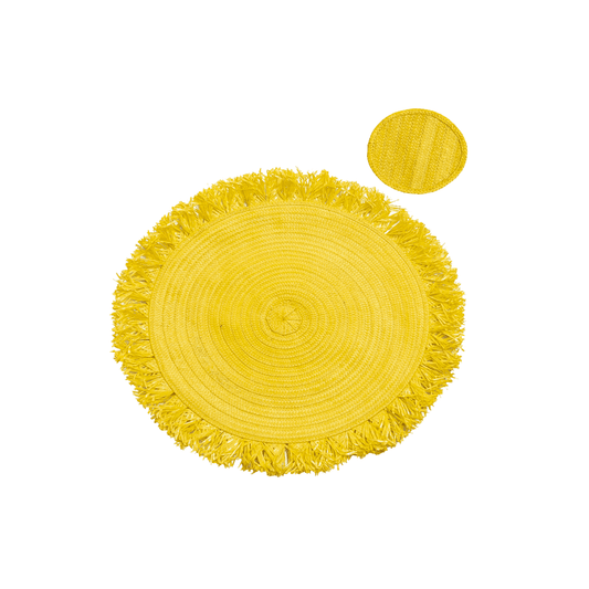 ZENU PLACE MATS COASTERS SET OF 4 YELLOW - ADRIANA CASTRO - Compralo en CorinneRegalos.com