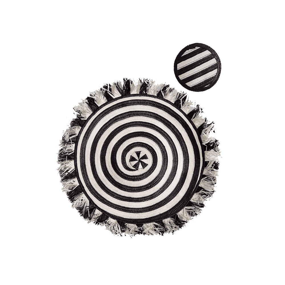 ZENU PLACE MATS COASTERS SET OF 4 BLACK AND WHITE - ADRIANA CASTRO - Compralo en CorinneRegalos.com