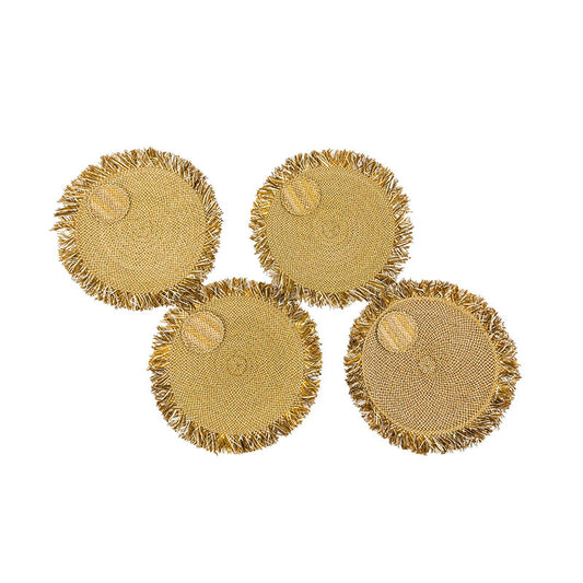 ZENU PLACE MATS AND COASTER SET OF 4 OCRE CREME - ADRIANA CASTRO - Compralo en CorinneRegalos.com