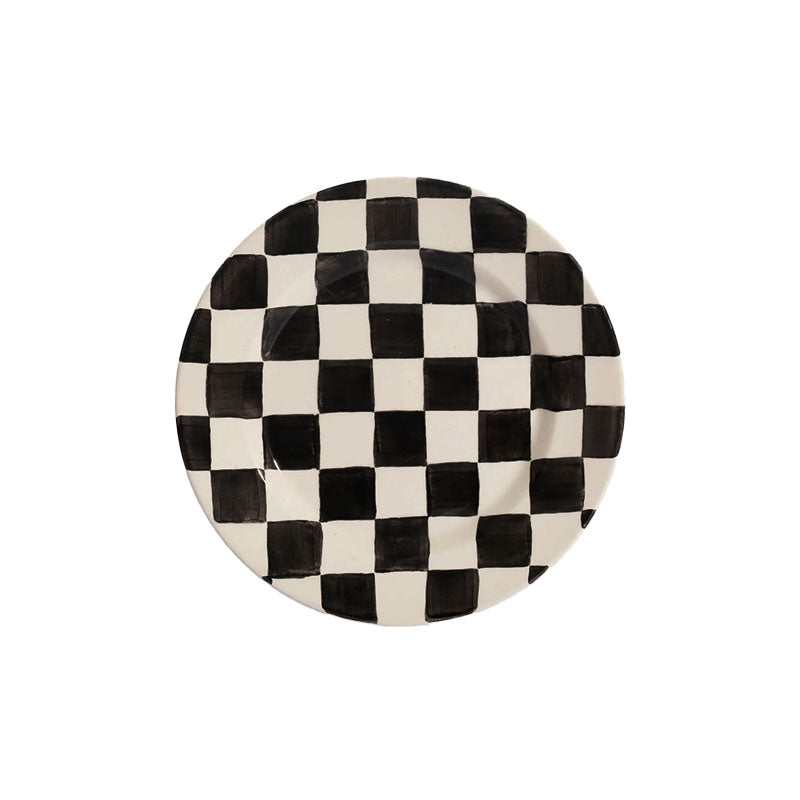 PLATO VICHY POSTRE CERAMICA COLOR NEGRO - ADRIANA CASTRO - Compralo en CorinneRegalos.com