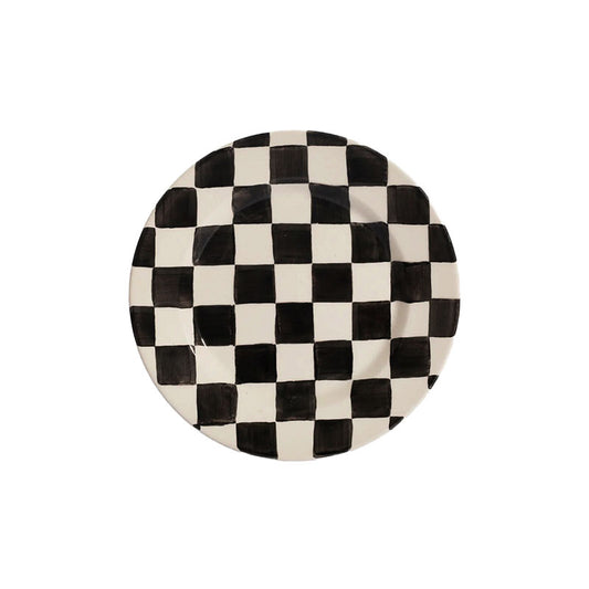 PLATO VICHY POSTRE CERAMICA COLOR NEGRO - ADRIANA CASTRO - Compralo en CorinneRegalos.com