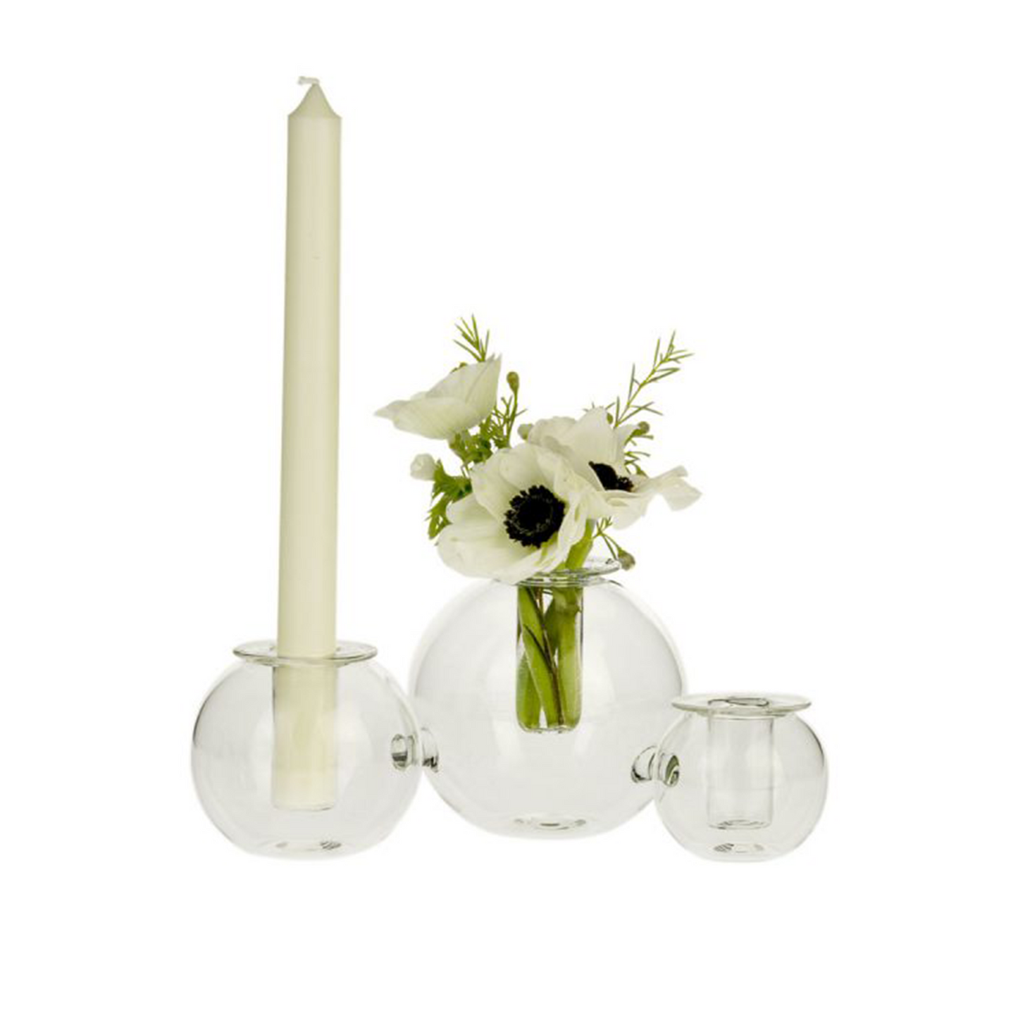 TRESFERECANDLEHOLDER /VASE,BLOWNGLASS CM22X12 - DOVETUSAI - Compralo en CorinneRegalos.com