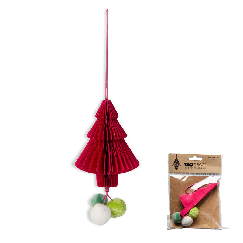 PAPER TREE POM POM ORNAMENT - TAG - Compralo en CorinneRegalos.com