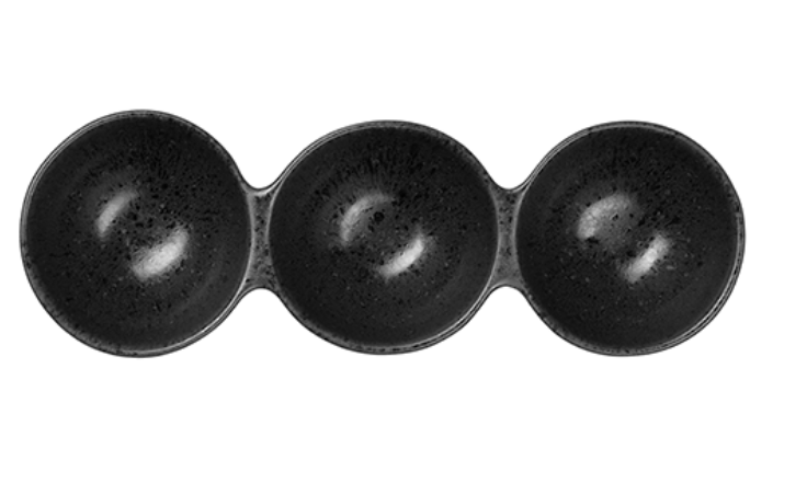 3 SECTION BOWL BLACK IRON
