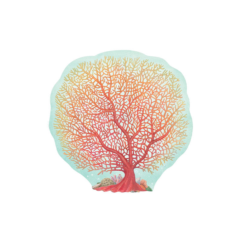 DIE-CUT CORAL PLACEMAT - 12 SHEETS - HESTER & COOK - Compralo en CorinneRegalos.com